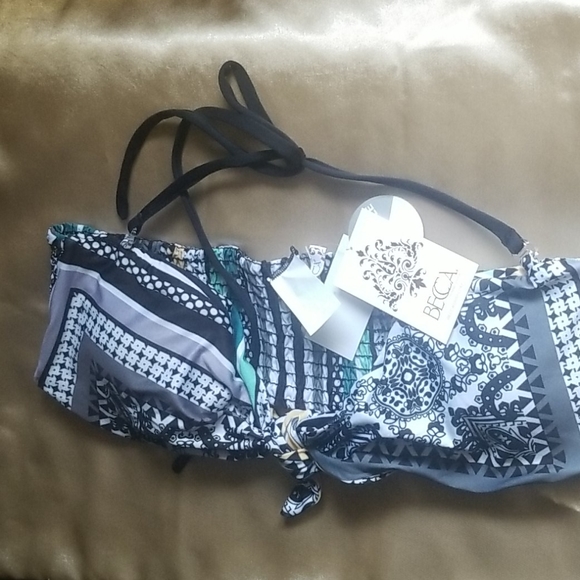 NWT Becca Reversible Bandeau Bikini Top size Large - Picture 10 of 13